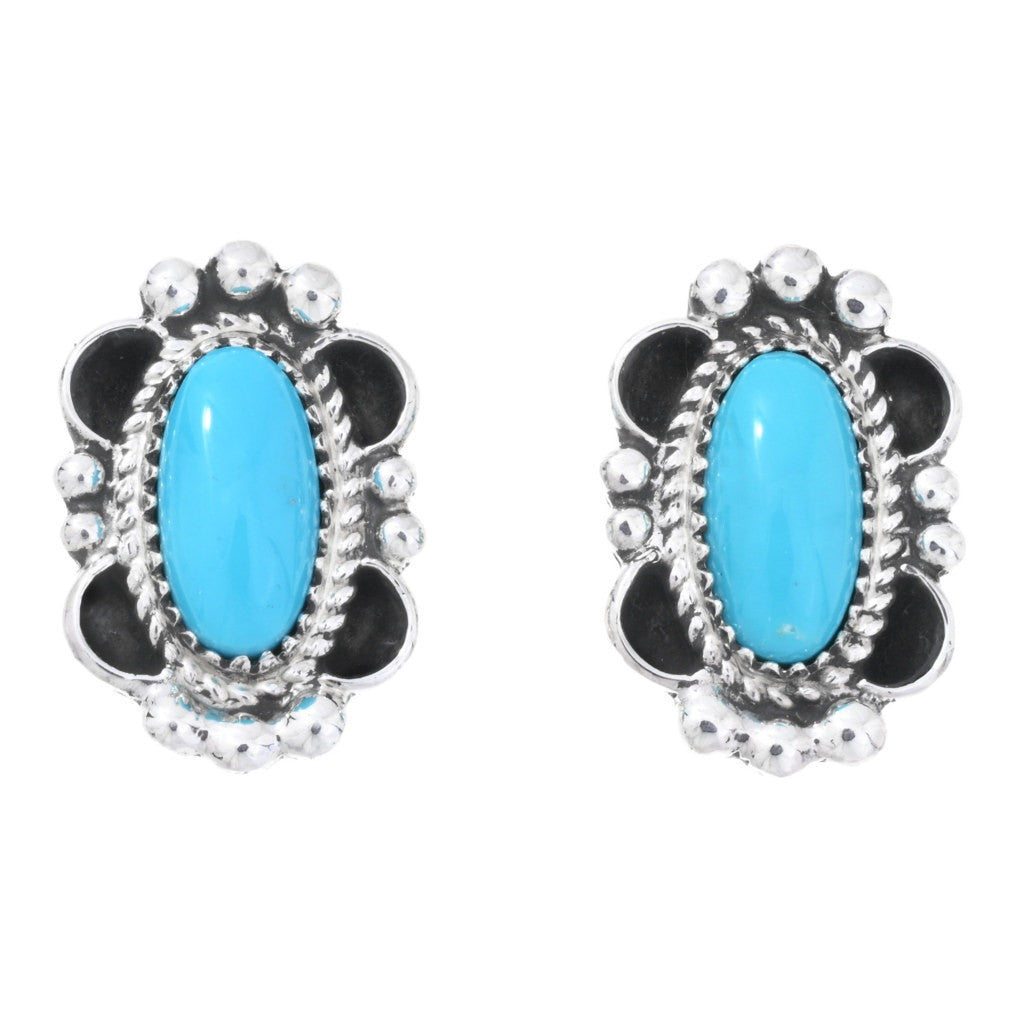 Turquoise and silver earring set