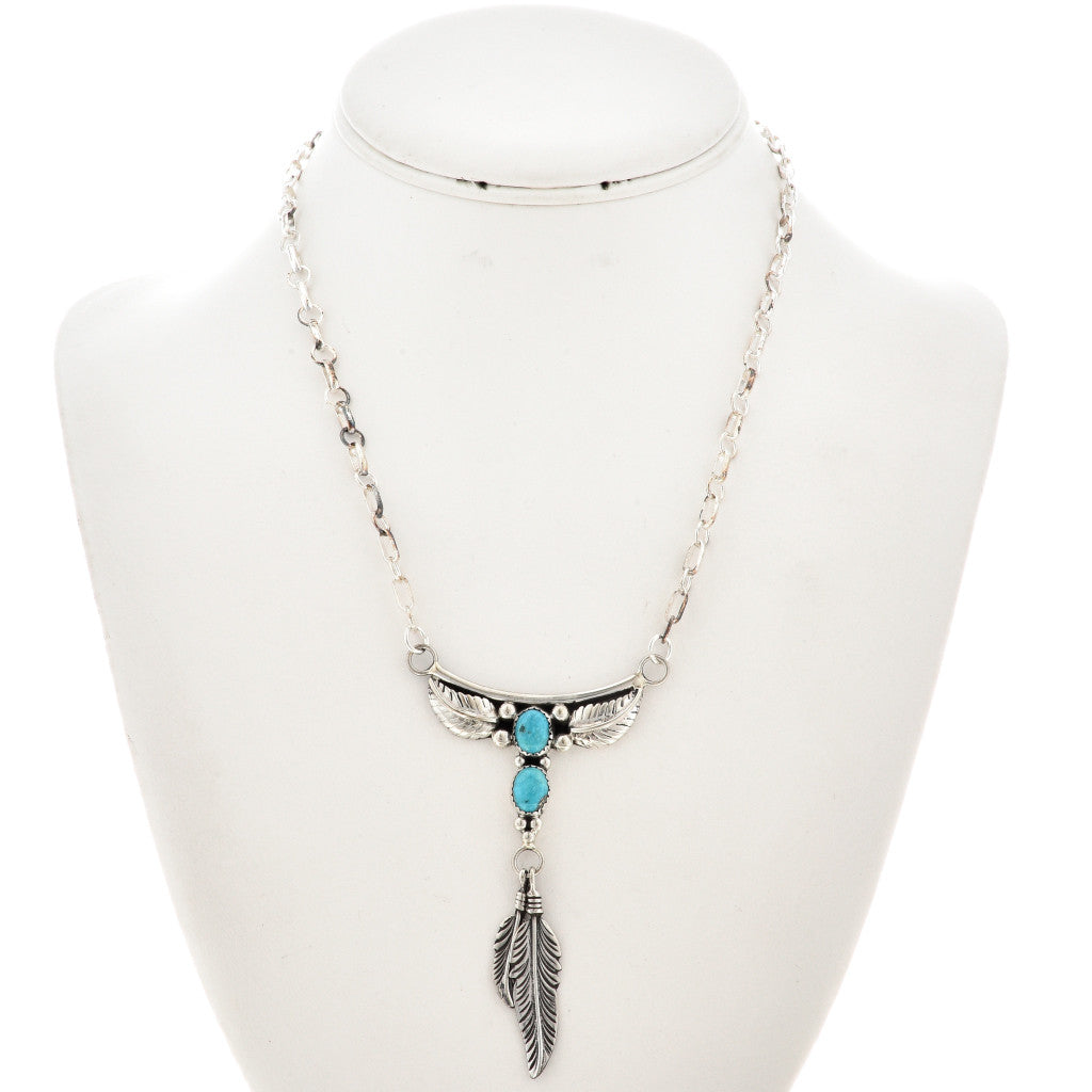Turquoise feather necklace 0055-28024-NK_01