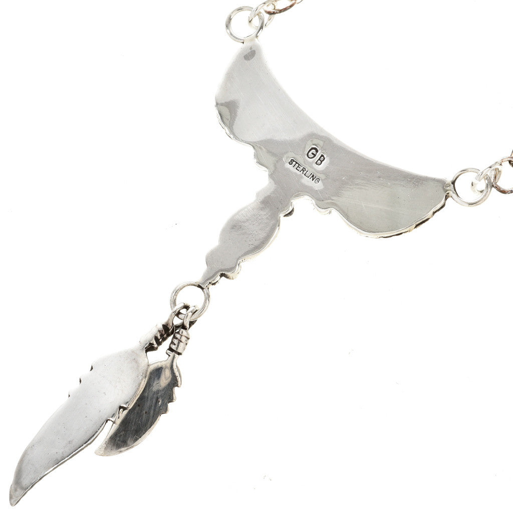 Sterling silver feather pendant necklace