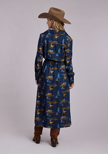 Stetson Ranch Life Print Western Maxi Dress