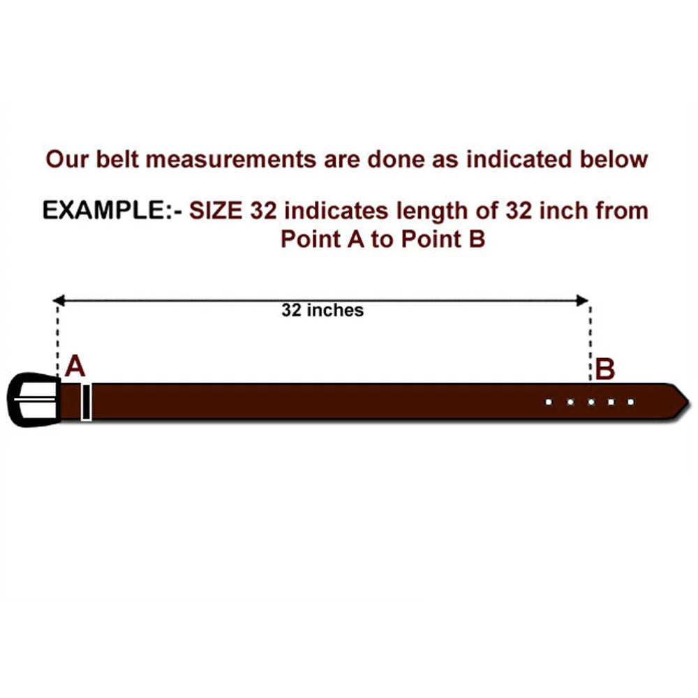 Belt measurement guide - 32 inch size from point A to B