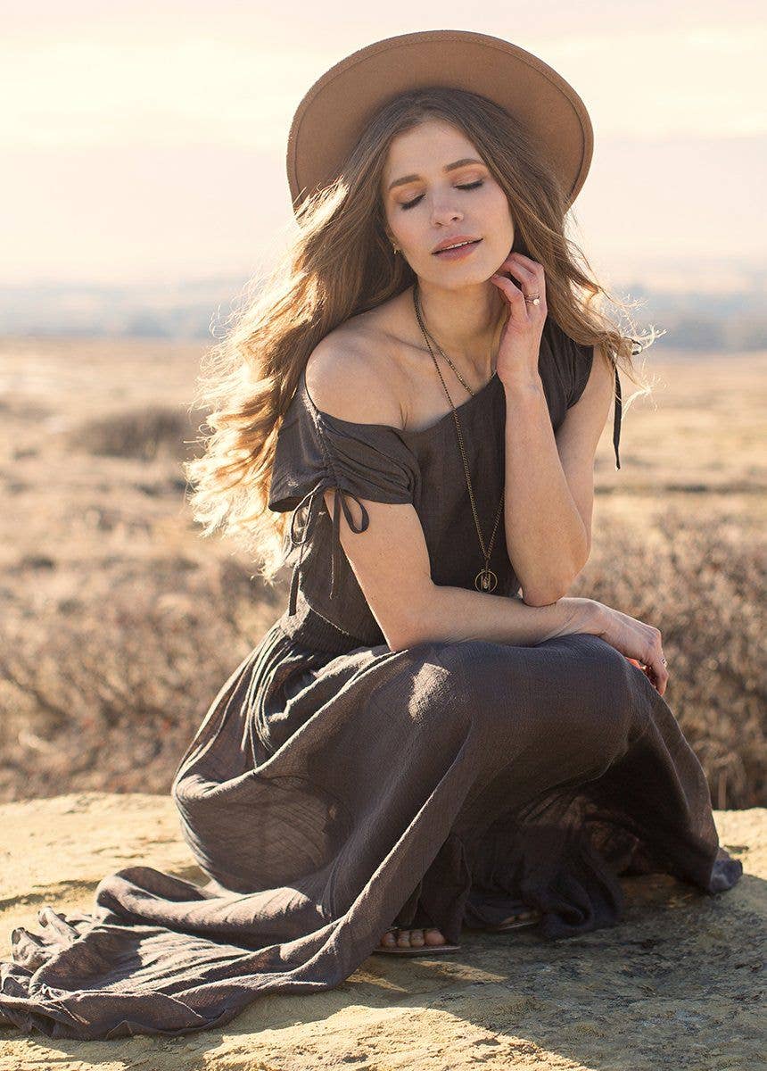 Women's Gia Dress in Charcoal by Joyfolie