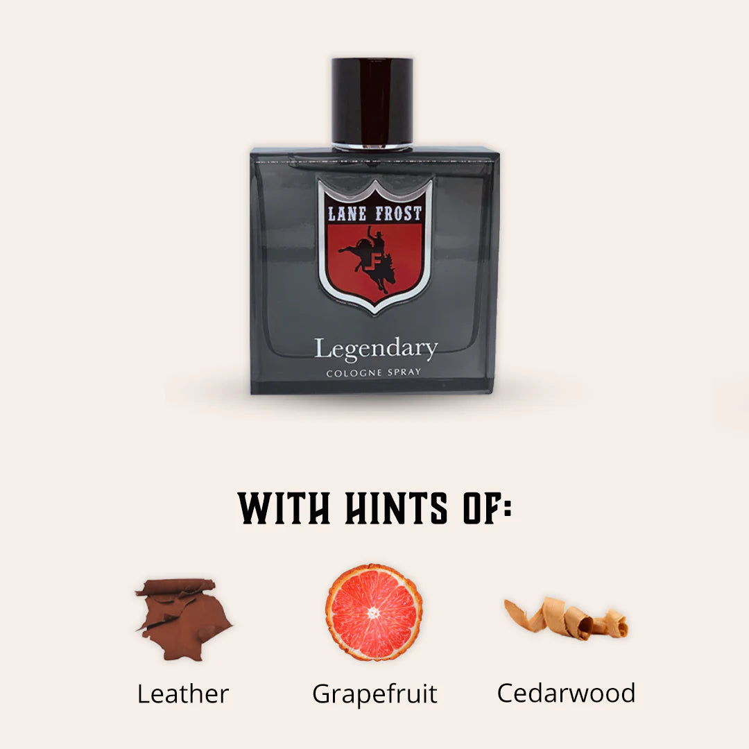 Lane Frost Legendary Cologne with Leather, Grapefruit, and Cedarwood