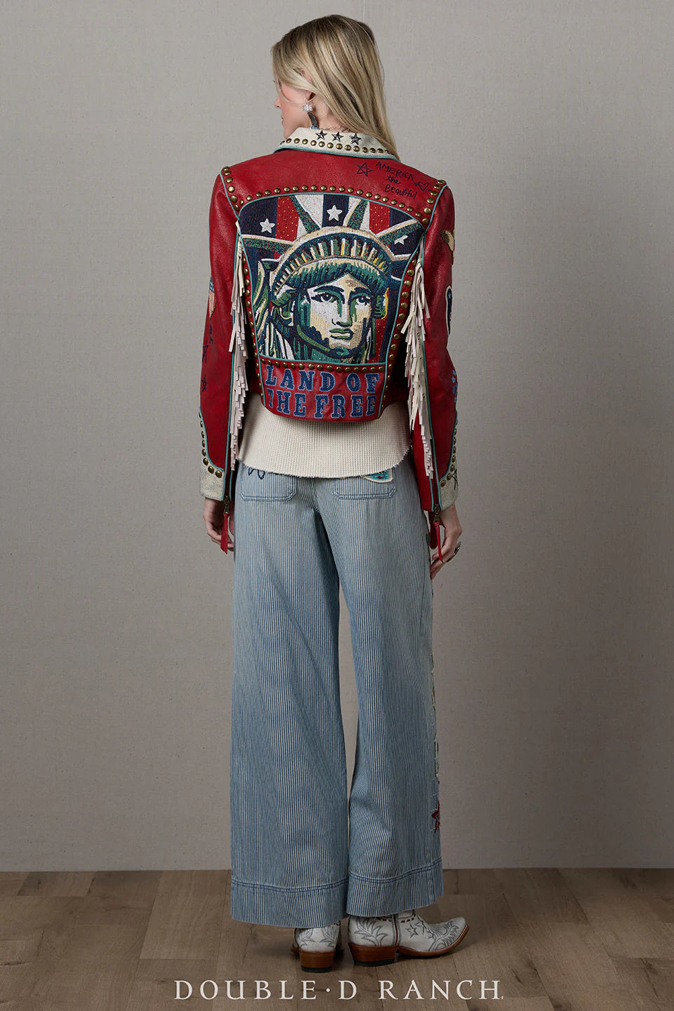 Lady Liberty Biker Jacket in Red by Double D Ranch