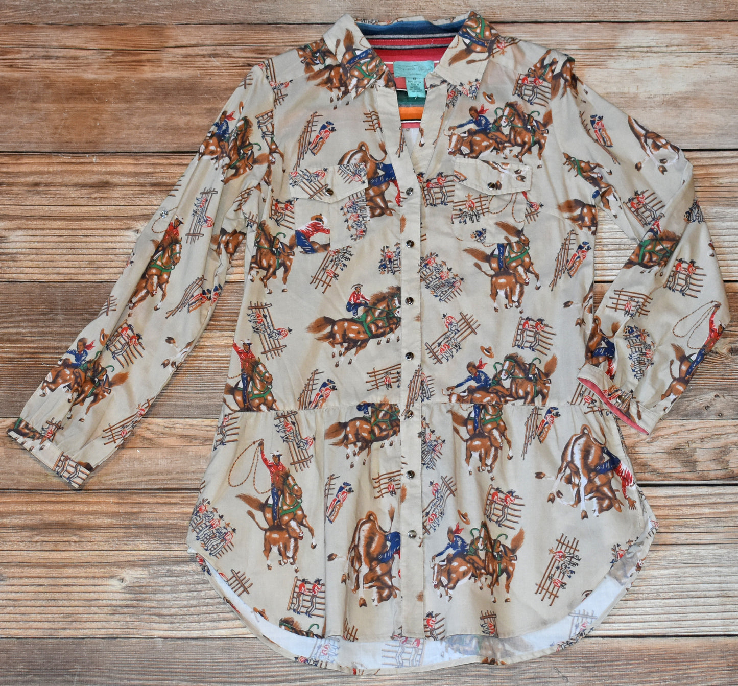 Four Corners Tunic with Cowboy Print