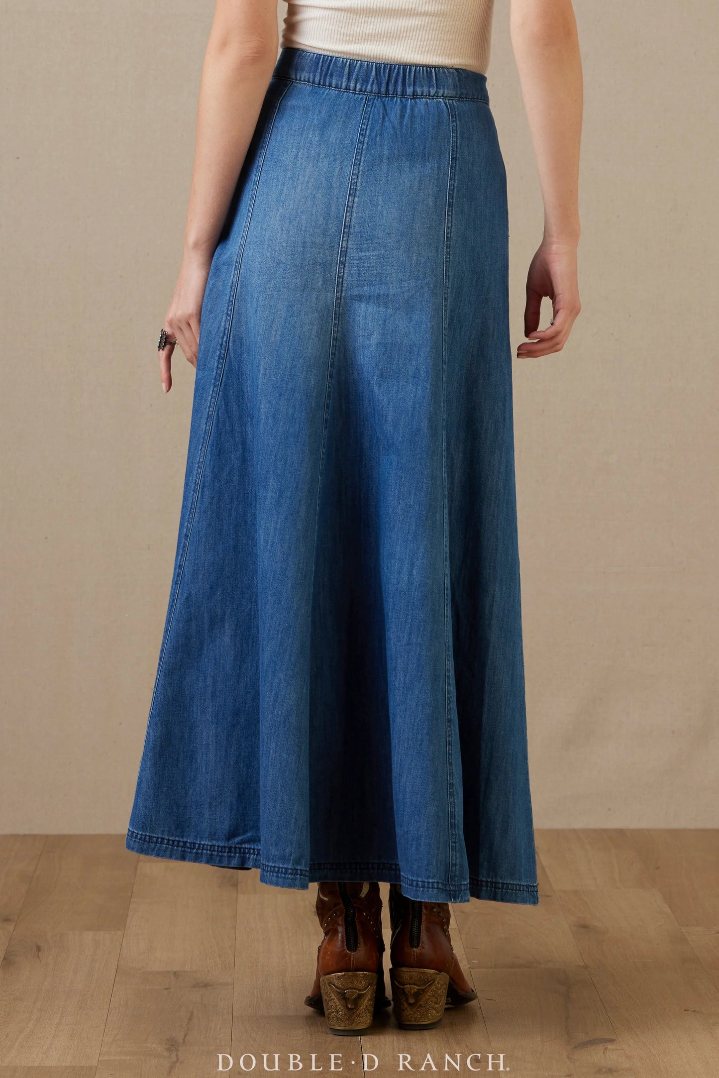 Indigo Trail Denim Skirt - Romance Rustlers Reshoot