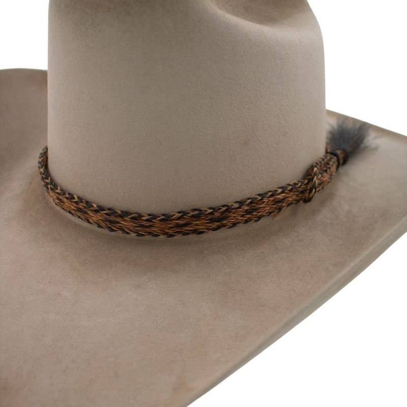 Cowboy hat with braided band.