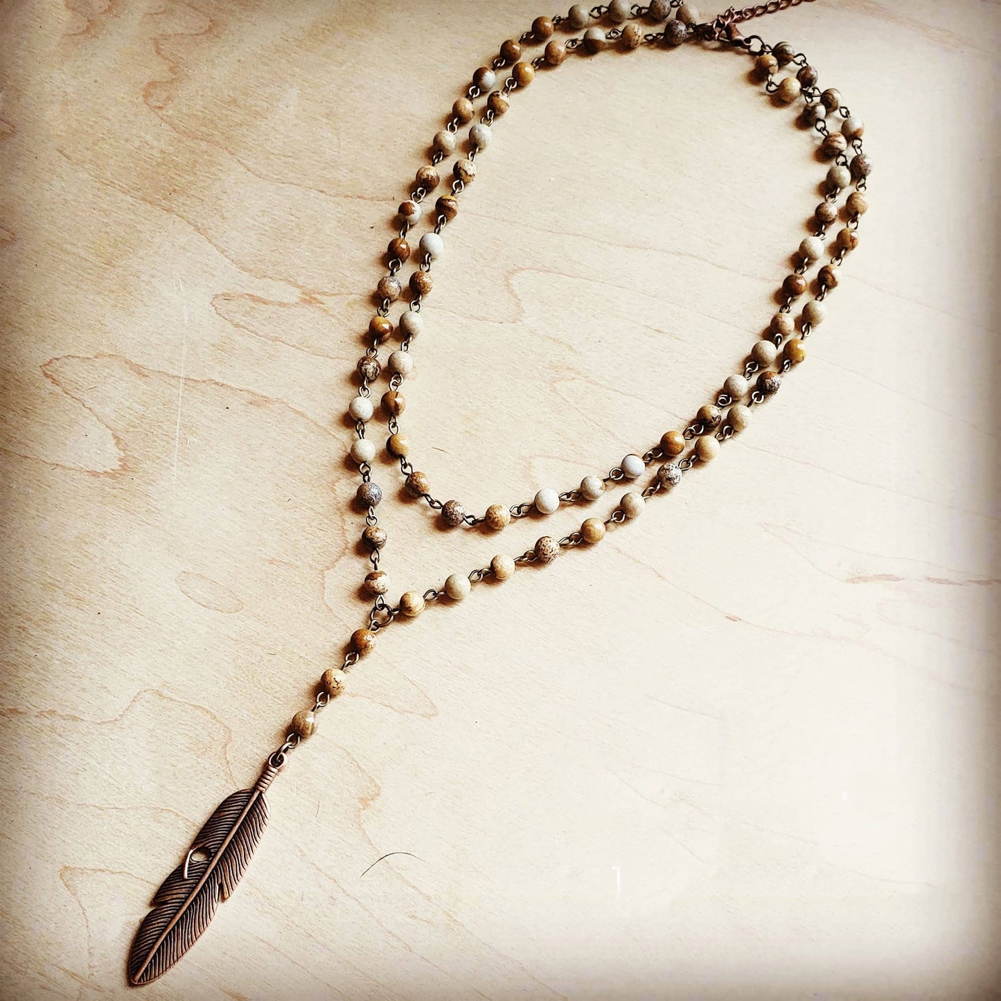 Bohemian feather necklace