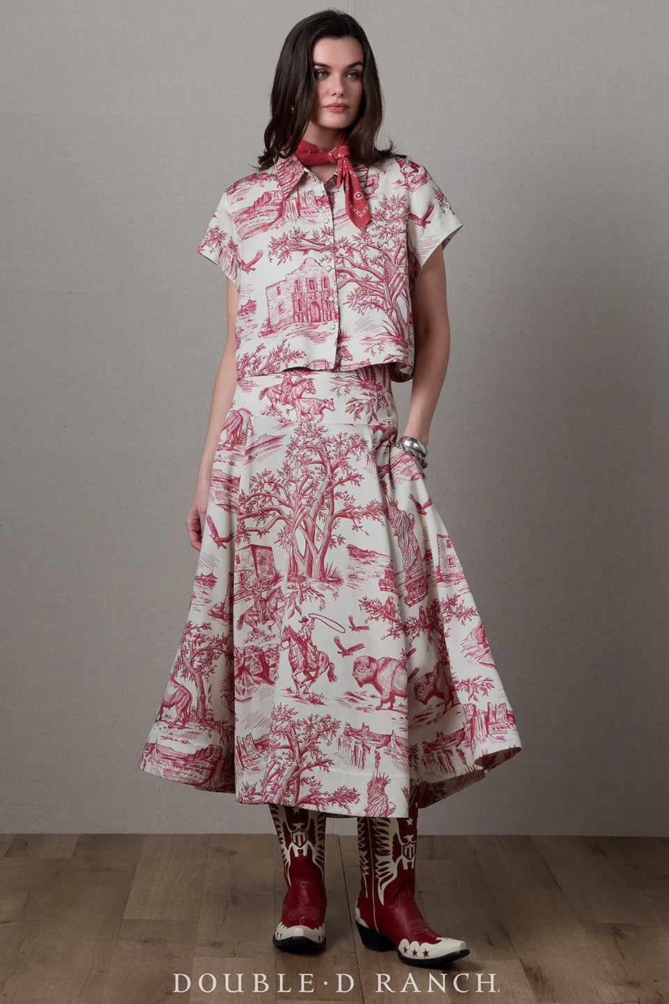 America The Beautiful Toile Top by Double D Ranch
