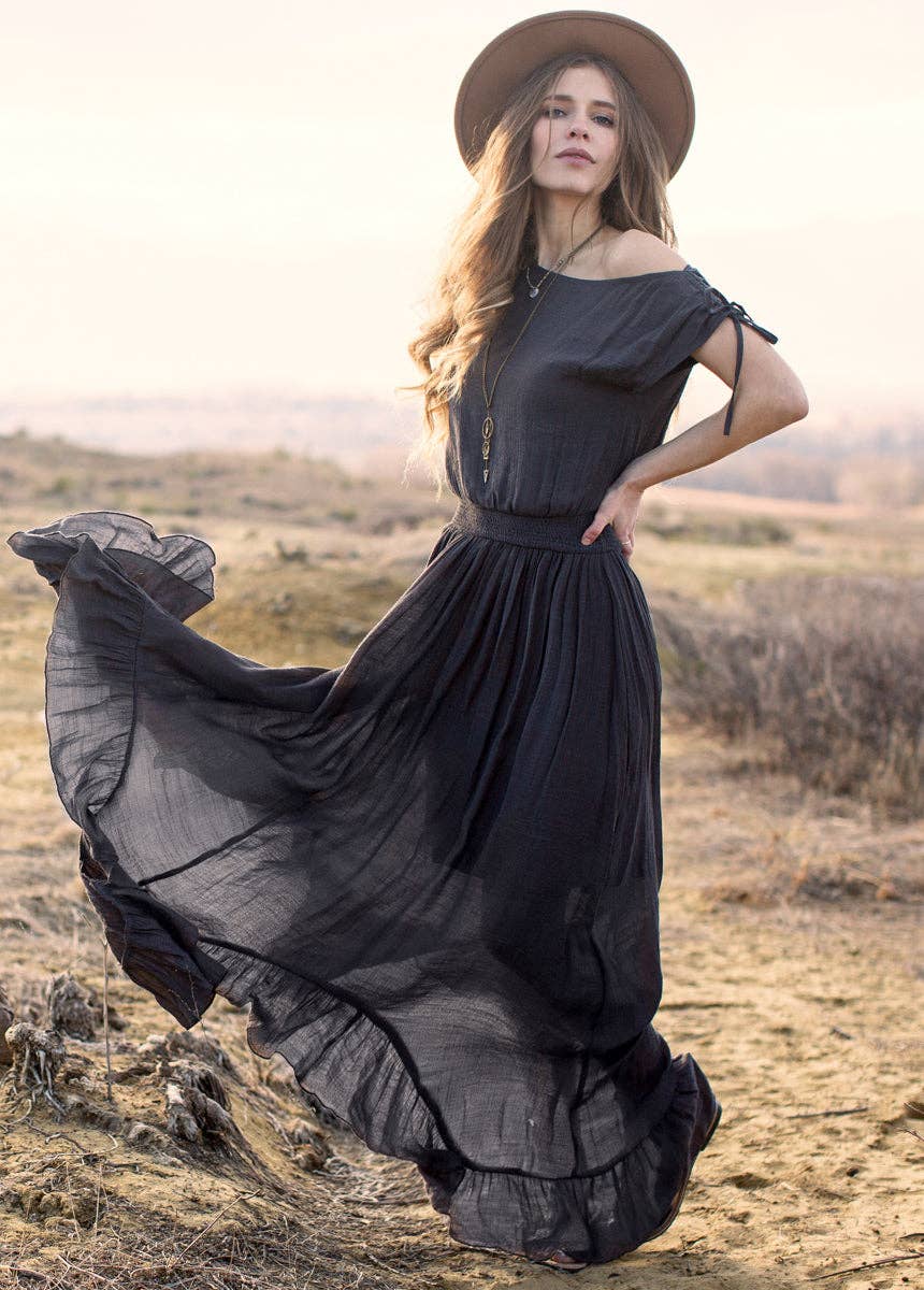 Women's Gia Dress in Charcoal by Joyfolie