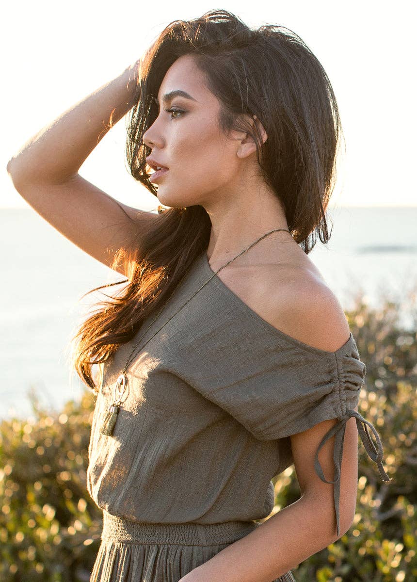 Women's Gia Dress in Olive by Joyfolie