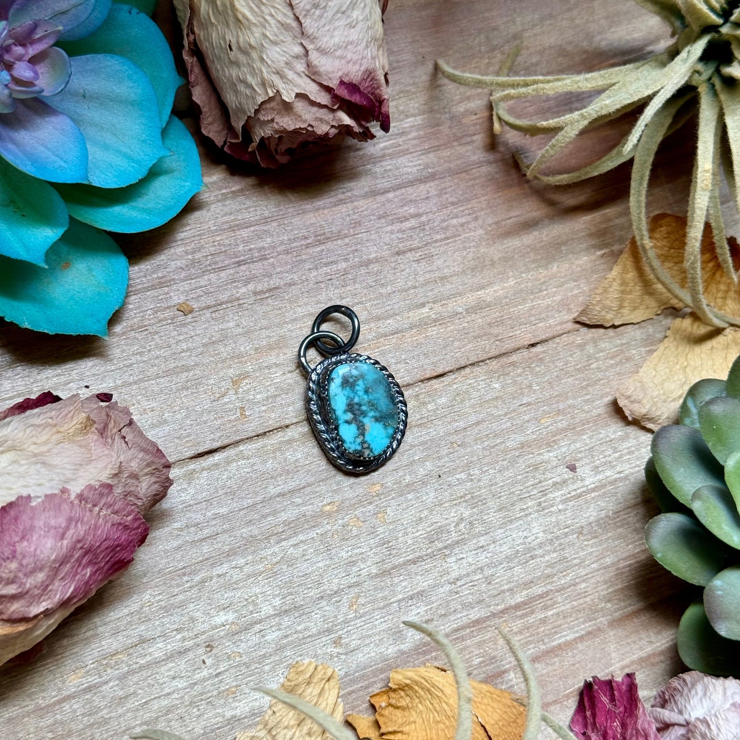FREE Sterling Silver Necklace + MJ Sky Blue Turquoise Matrix Charm