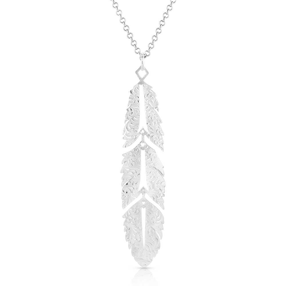 AMNC5459 Feather Pendant Necklace