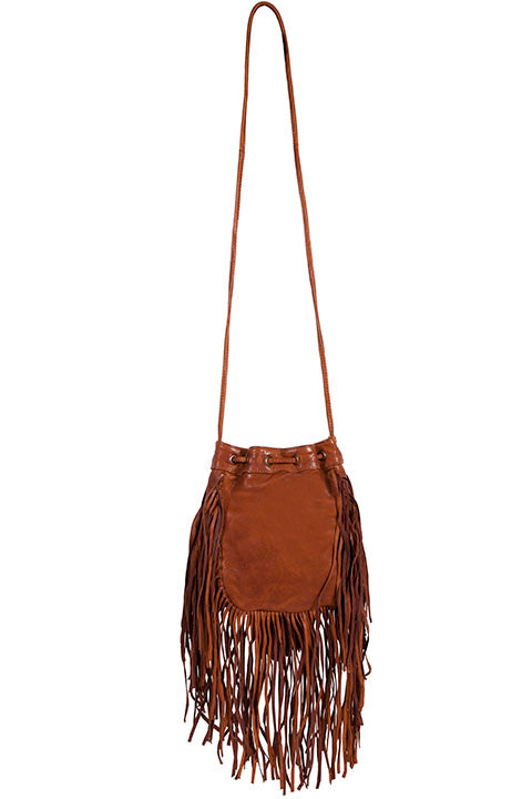 Brown fringe crossbody bag preview