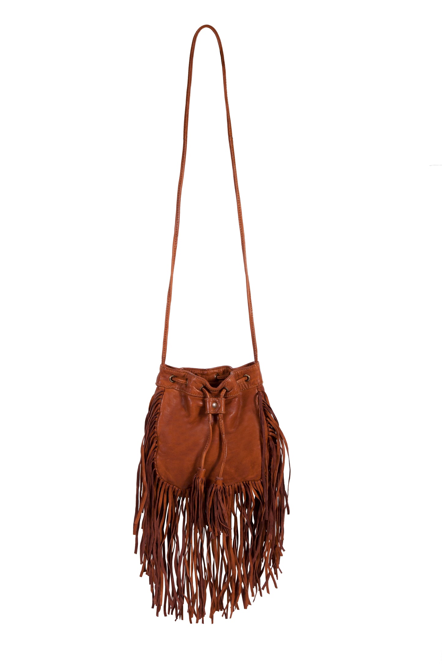 B184-HB brown fringe crossbody bag