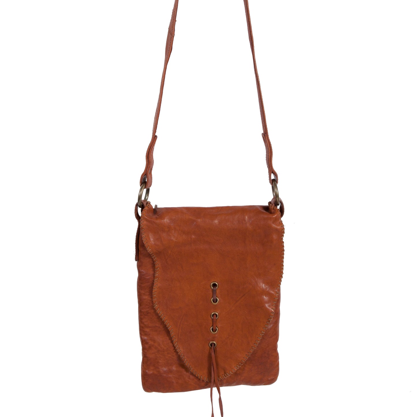 B185-HB brown leather crossbody bag
