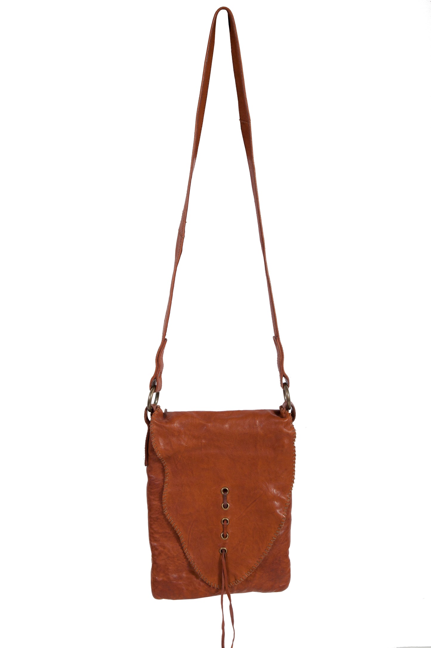 B185-HB brown leather crossbody bag