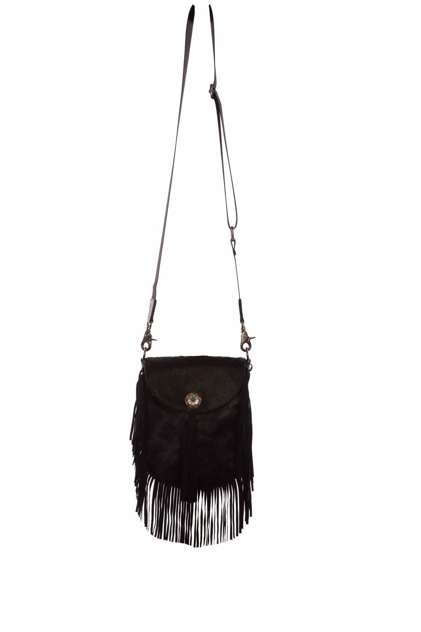 B320-HB Black Fringe Crossbody Bag