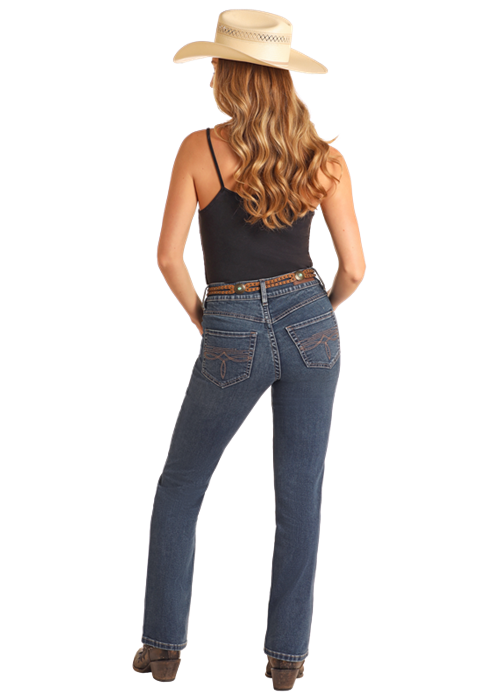 Cowgirl in jeans and hat, BW4HD06384 image.