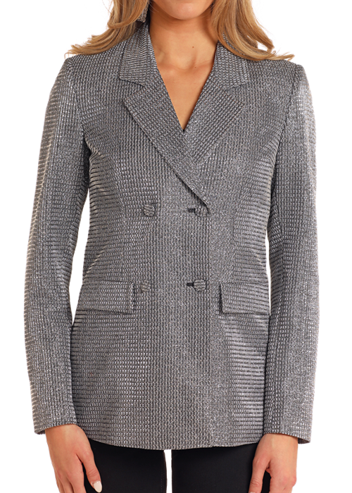 Silver double-breasted blazer BW96T05280