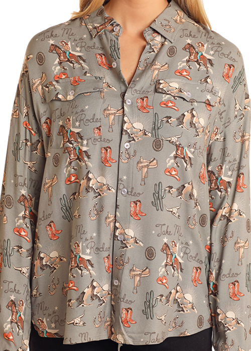 BWB2S05221 Rodeo Print Shirt