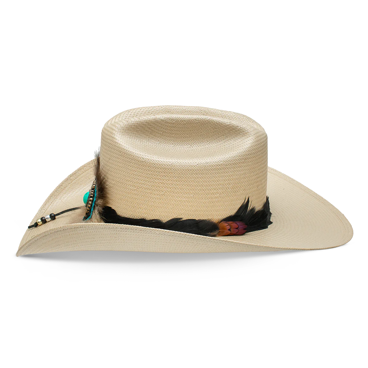 Cowboy hat CSCNWF-304261 with feather and turquoise detail.
