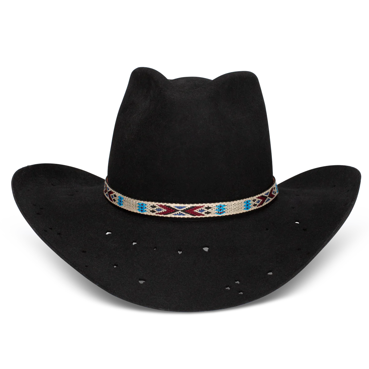 Black cowboy hat with beaded band