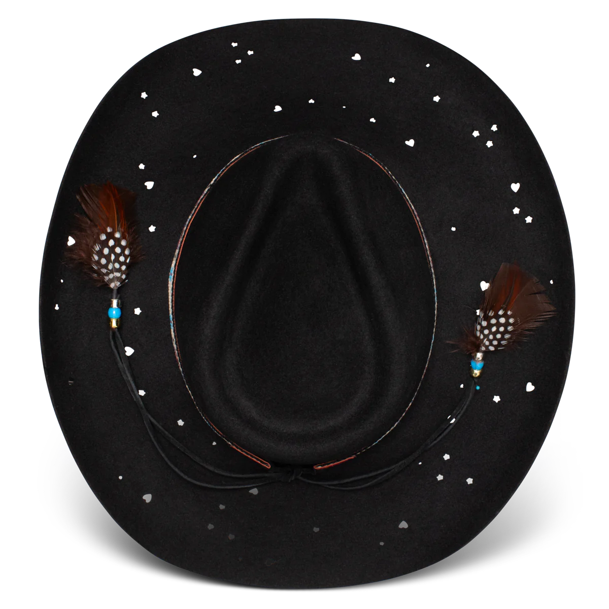 Black cowboy hat with feathers - CWWHRS-153607_ALT3