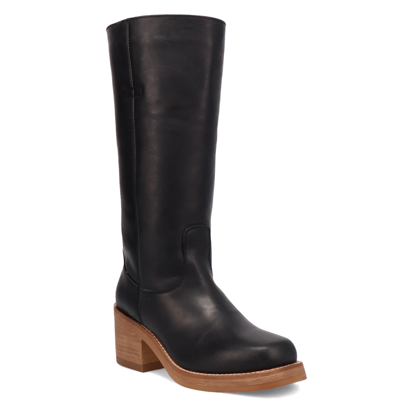 DI2287-BK_1 Black Leather Knee High Boot