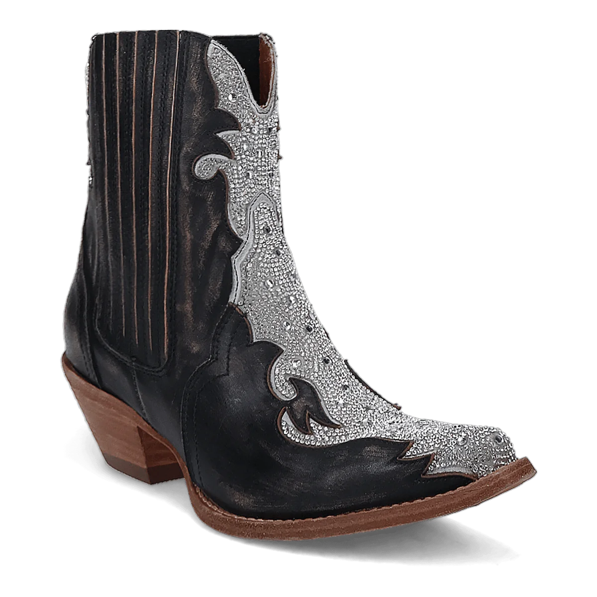 Black & Silver Embellished Western Boot