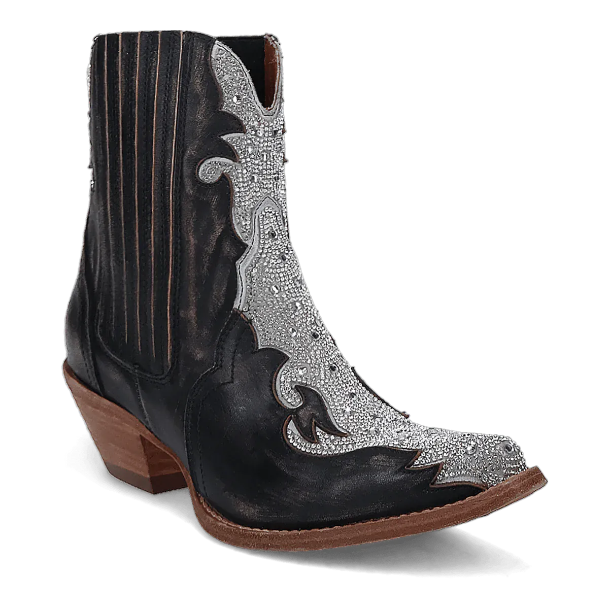 Black & Silver Embellished Western Boot