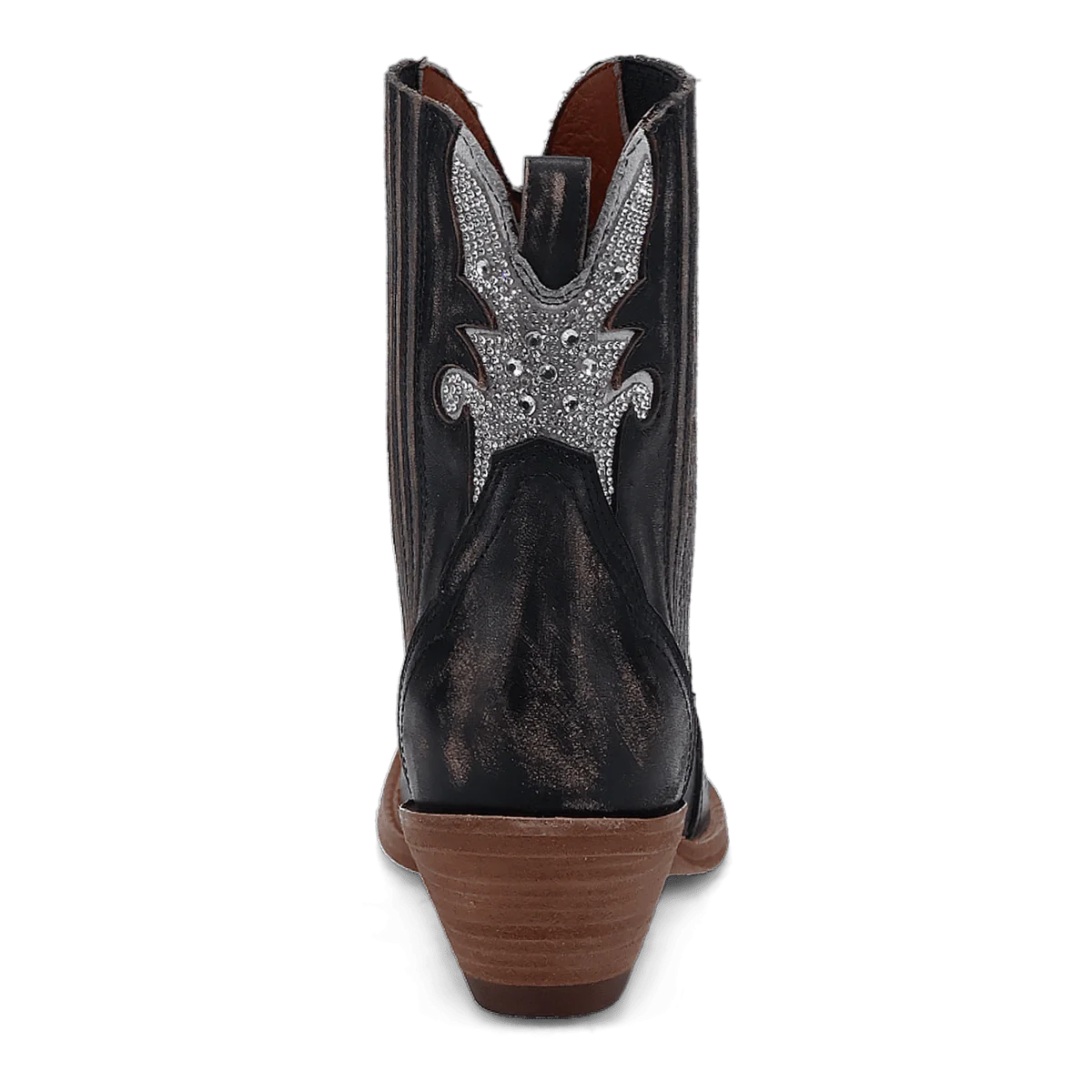 Black & silver embellished cowboy boot