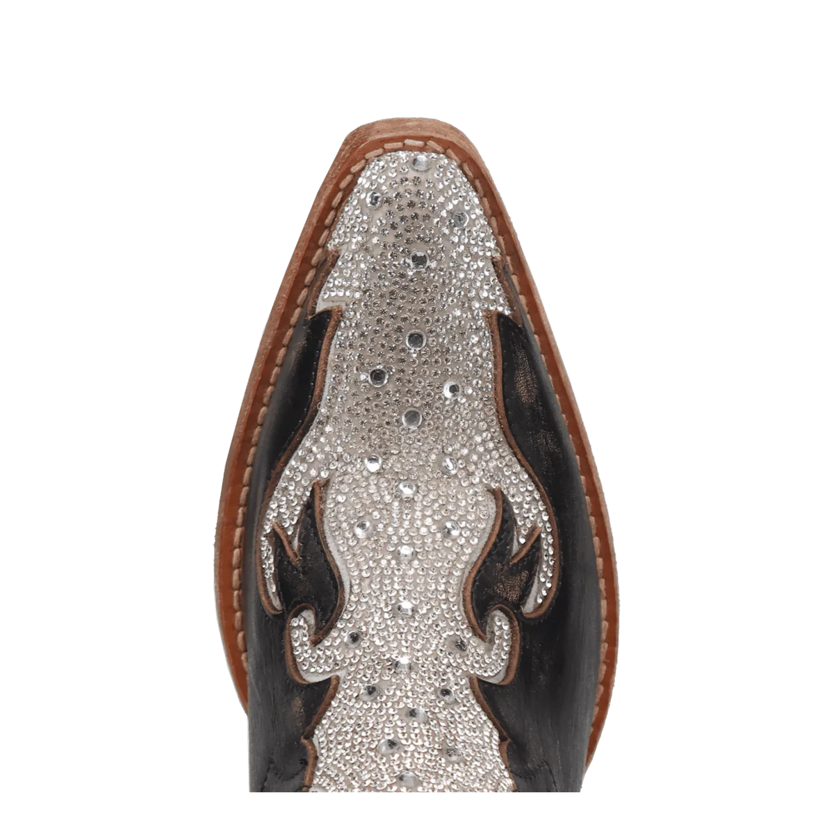 Close-up of embellished cowboy boot toe.