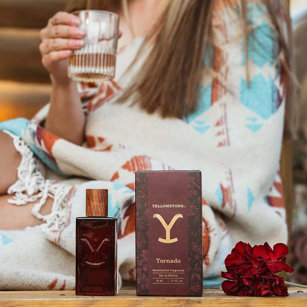 Yellowstone Tornado fragrance with woman and drink