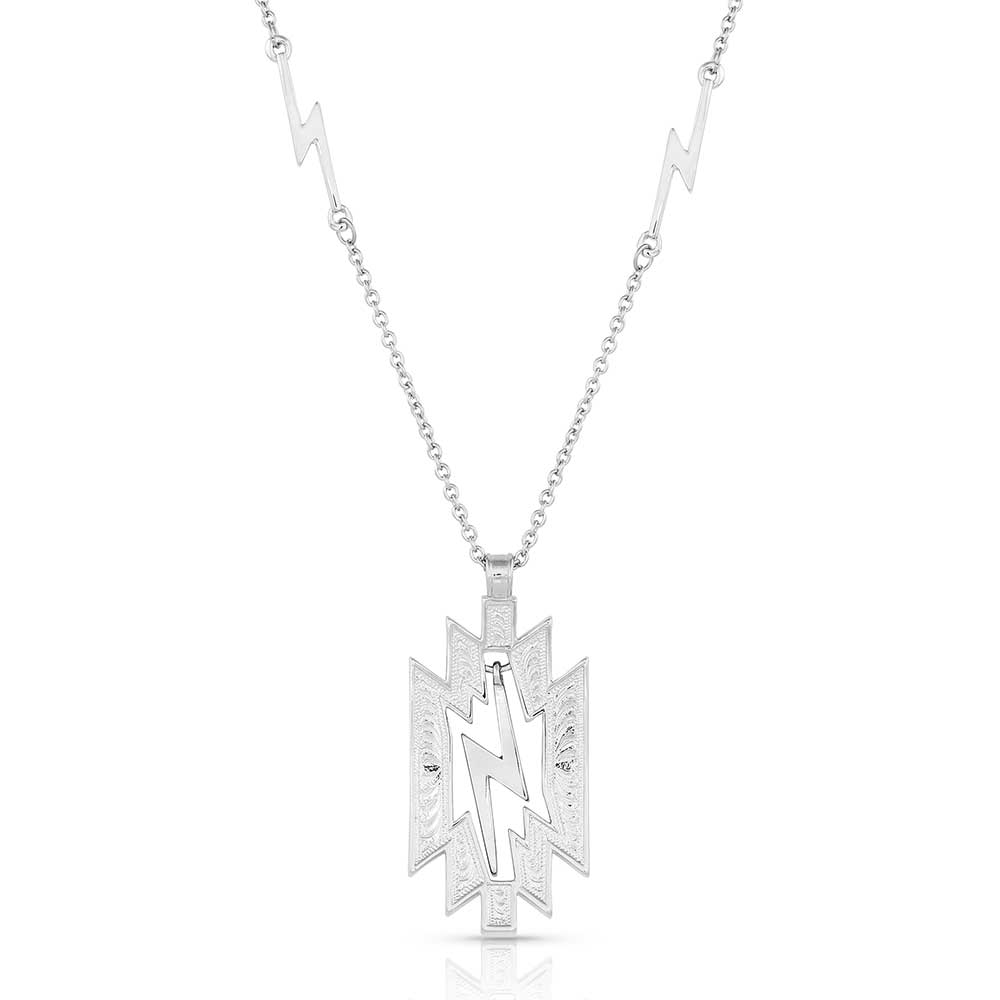 Silver lightning bolt necklace - NC5321