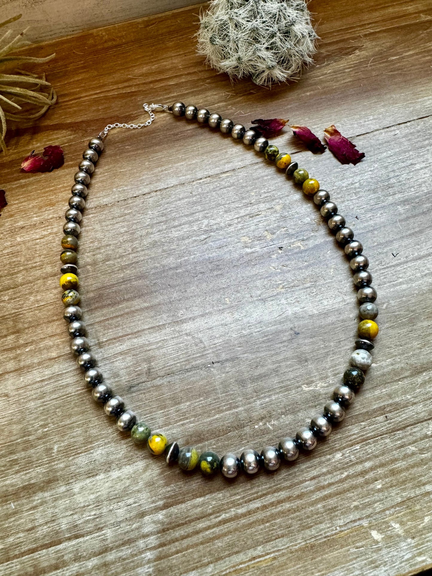 Sterling silver and gemstone necklace