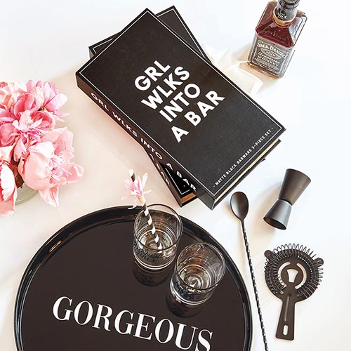 Grl Walks Into A Bar cocktail set with accessories