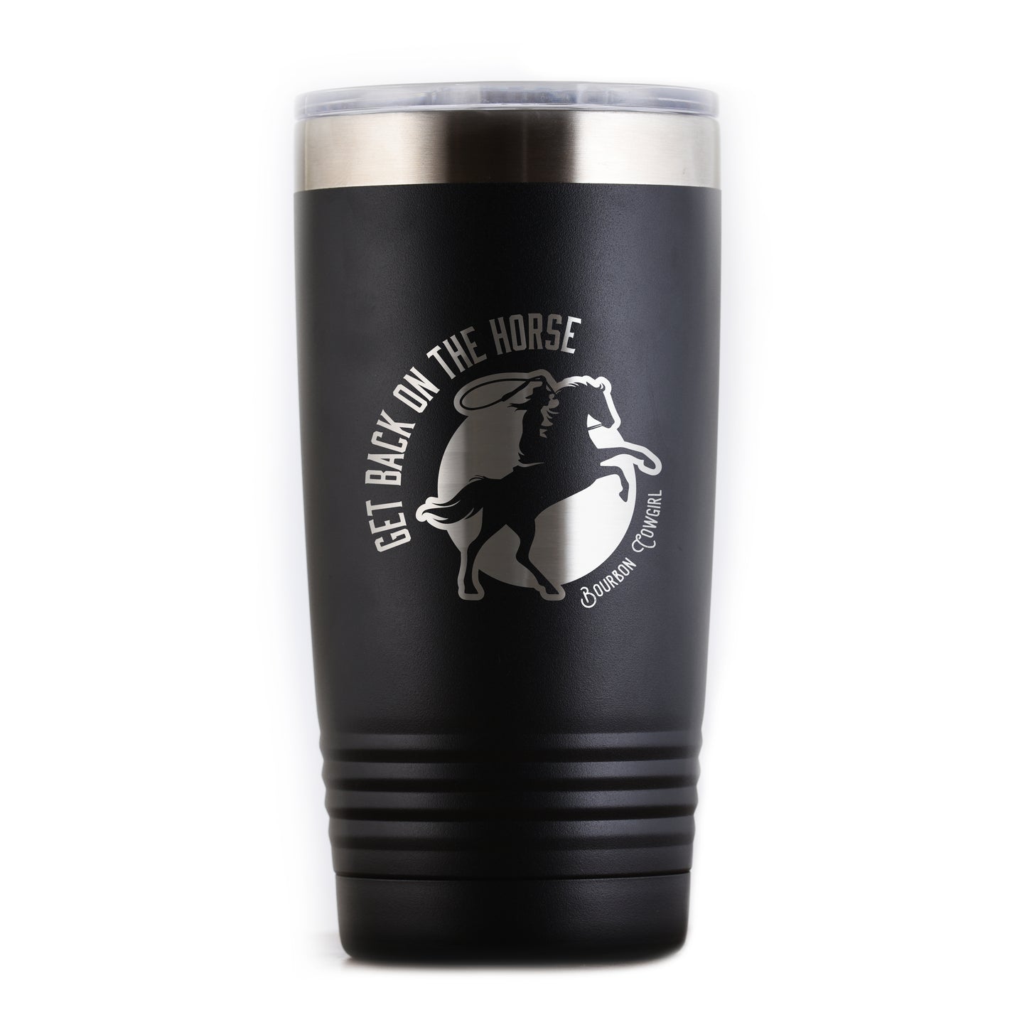 Black Get Back on the Horse tumbler