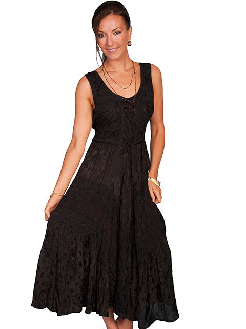 HC118-BLK Black Dress - Woman Wearing Summer Dress