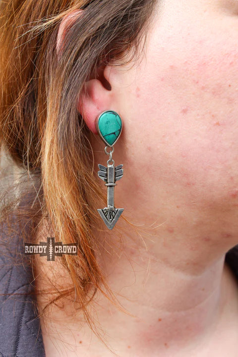 Turquoise arrow earring, IMG_2563