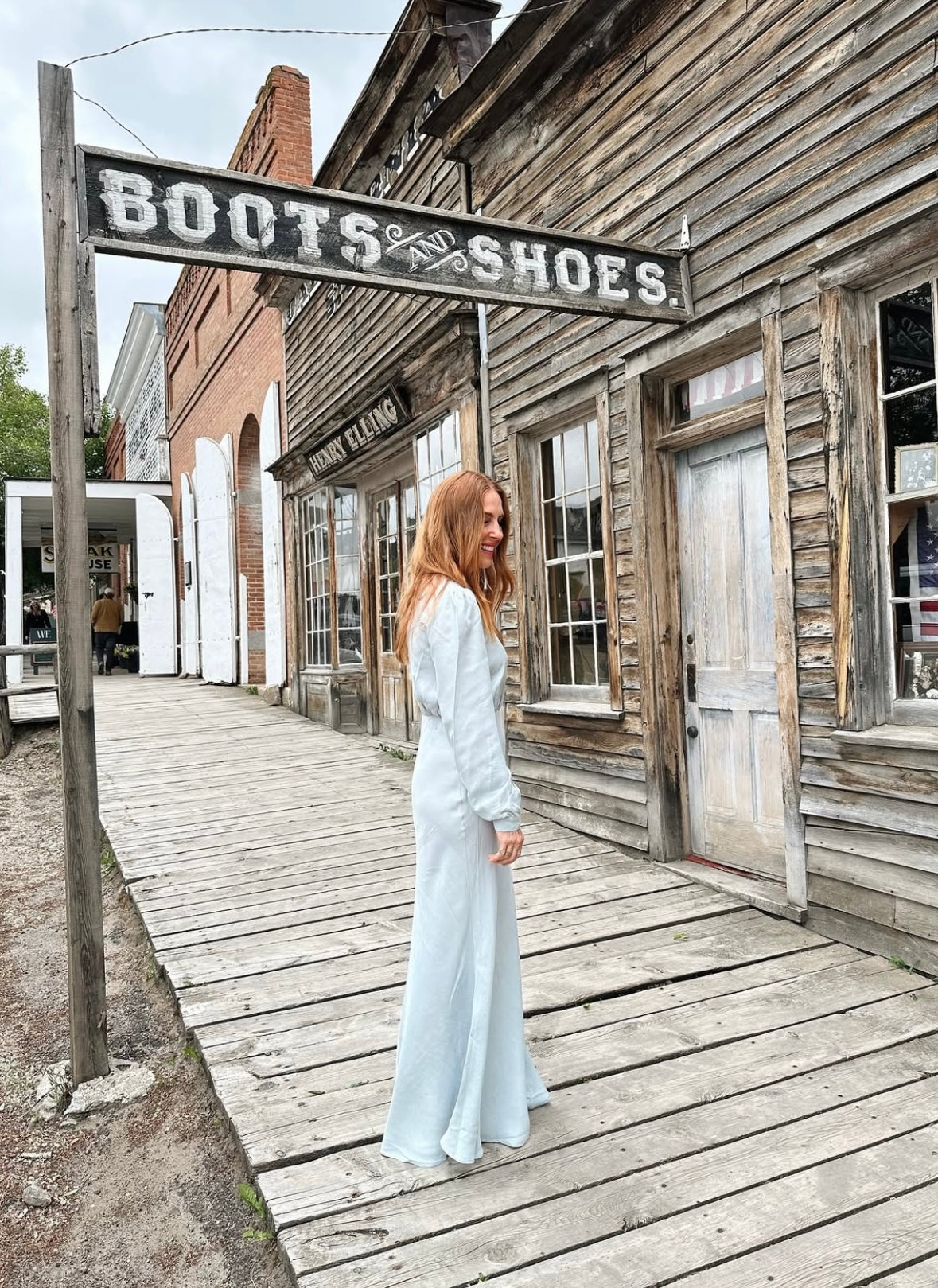 Dahlia Dress in Hazy Blue by Folk Saint