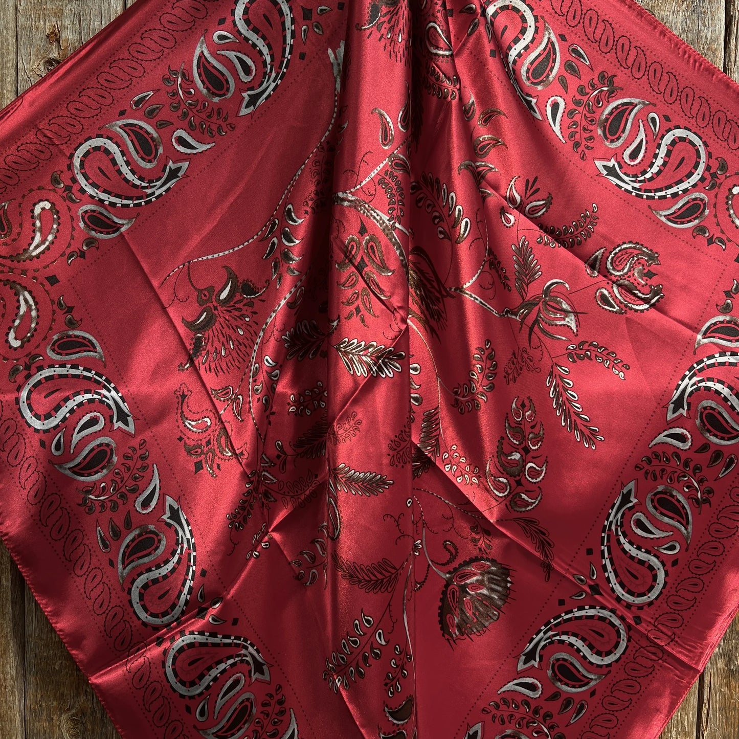 Red paisley bandana scarf