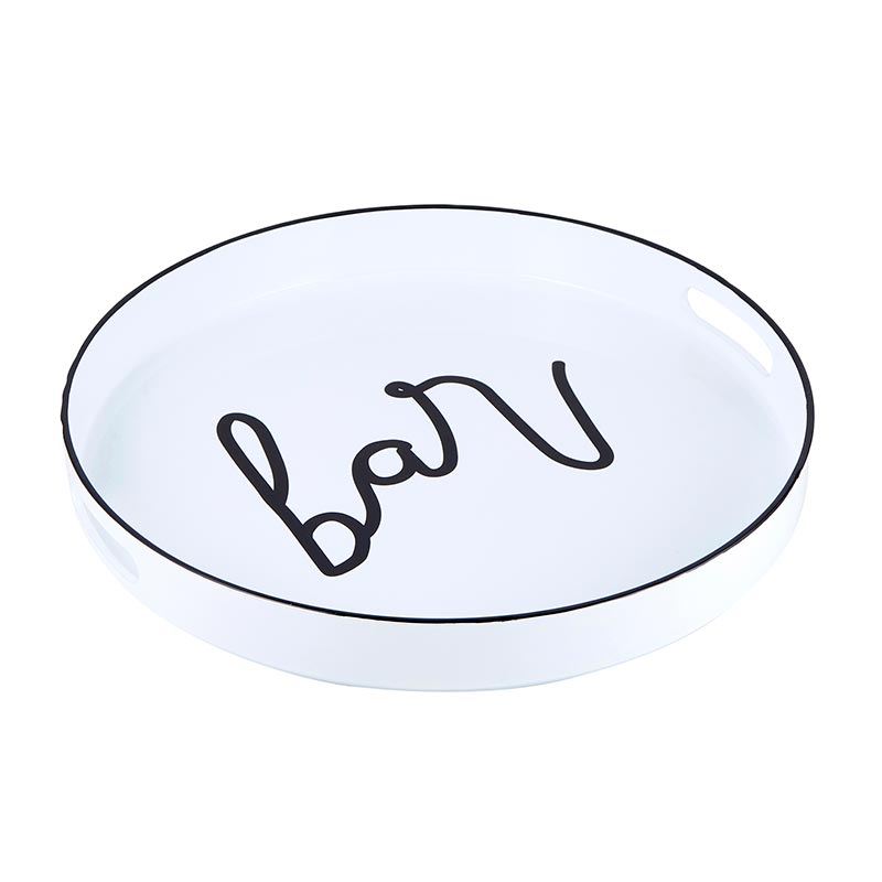 J2085A Bar Tray with Black Rim