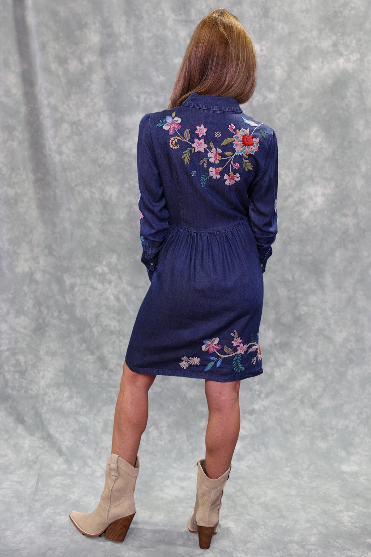 Johnny Was Malaya embroidered shirt dress