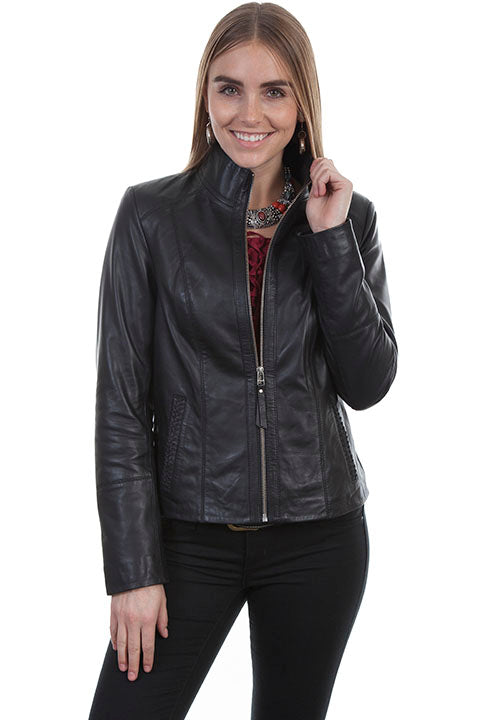 Black leather jacket preview