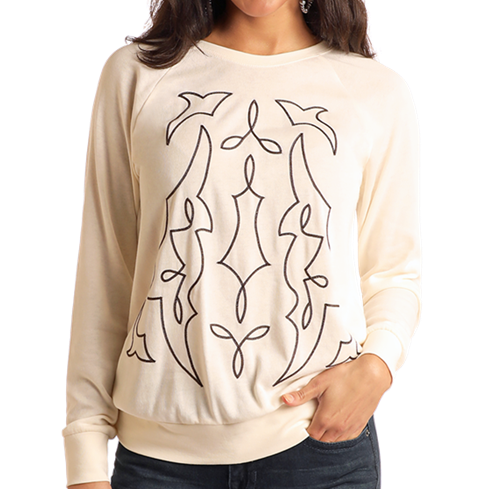 Cream graphic sweatshirt LW91T05183