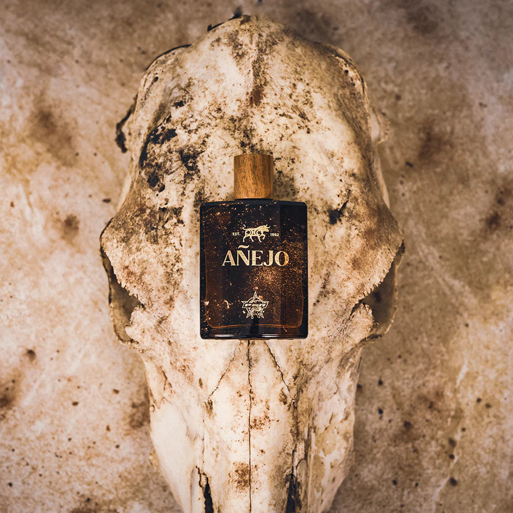 Añejo lifestyle fragrance on animal skull