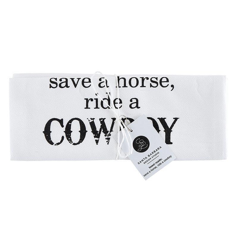 Save a horse, ride a cowboy tea towel