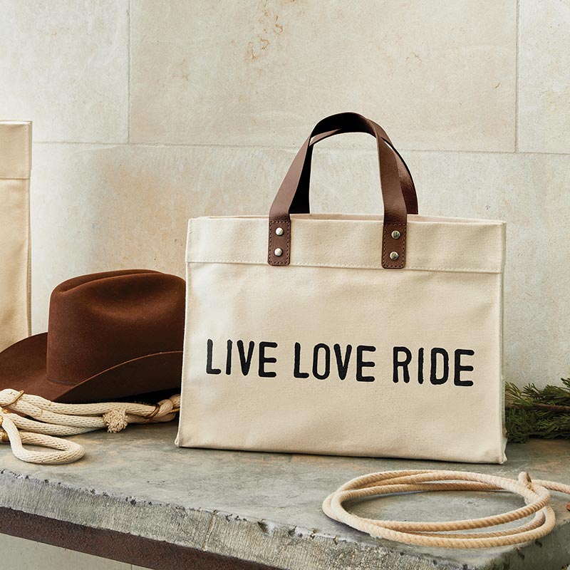 Live Love Ride tote bag with hat & rope - N6333-ftr