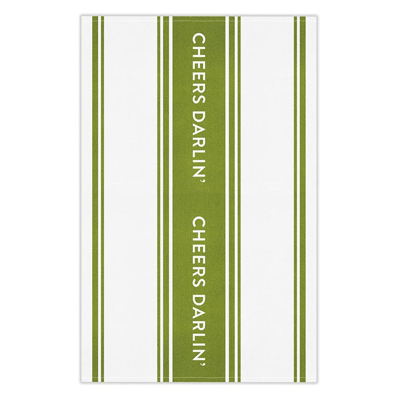 Green striped Cheers Darlin' towel